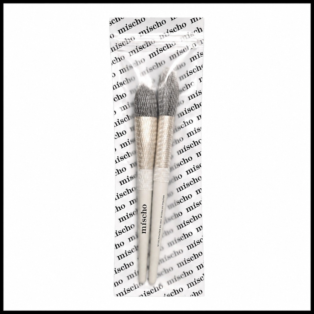 Mischo Beauty M100 Powder Blush Brush Set of 2 New Makeup Tools